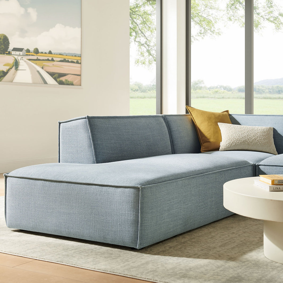 Restore 3-Piece Performance Fabric Upholstered Modular L-Shaped Sectional Sofa