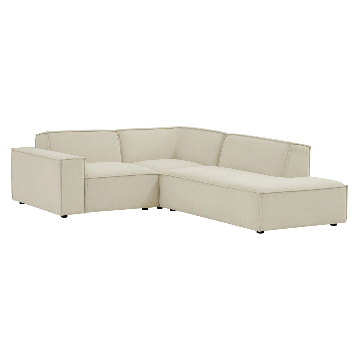 Restore 3-Piece Performance Fabric Upholstered Modular L-Shaped Sectional Sofa