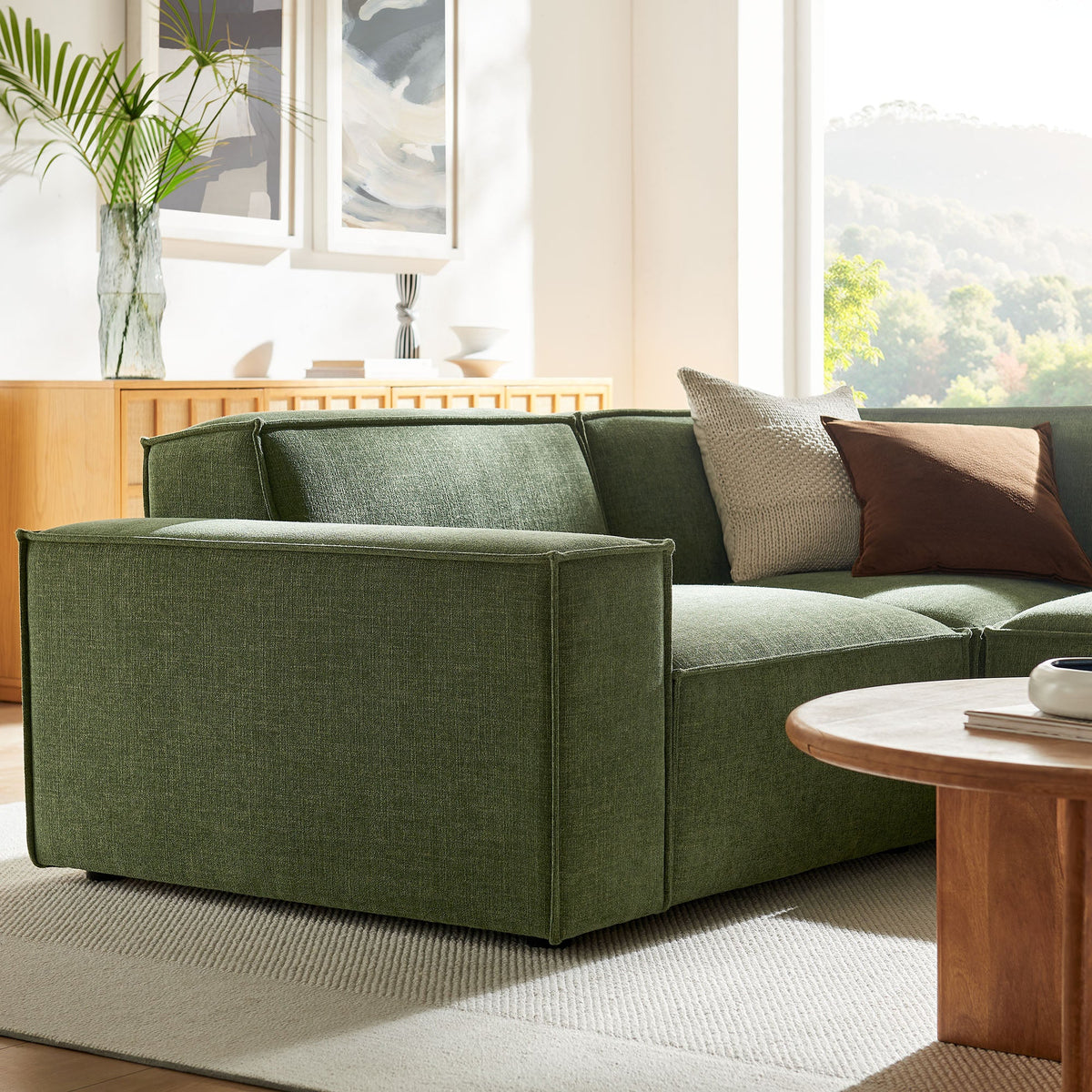 Restore 3-Piece Performance Fabric Upholstered Modular L-Shaped Sectional Sofa