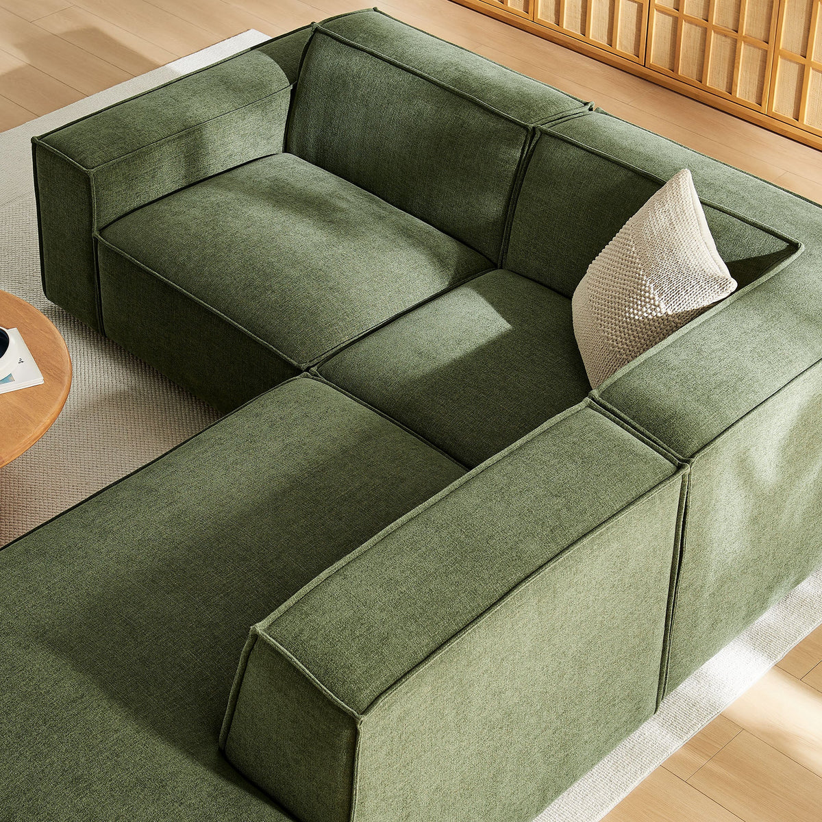Restore 3-Piece Performance Fabric Upholstered Modular L-Shaped Sectional Sofa