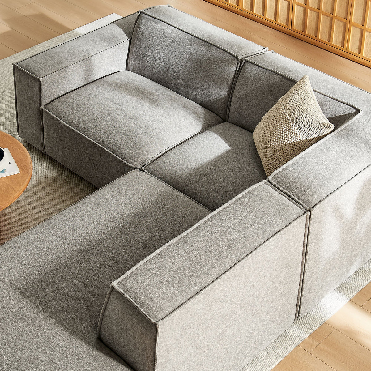 Restore 3-Piece Performance Fabric Upholstered Modular L-Shaped Sectional Sofa