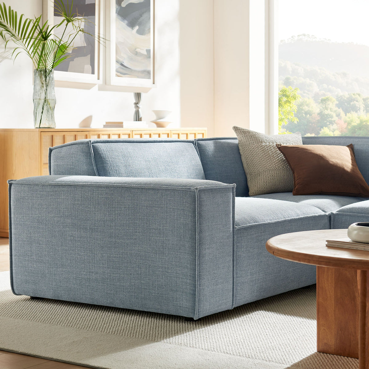 Restore 3-Piece Performance Fabric Upholstered Modular L-Shaped Sectional Sofa
