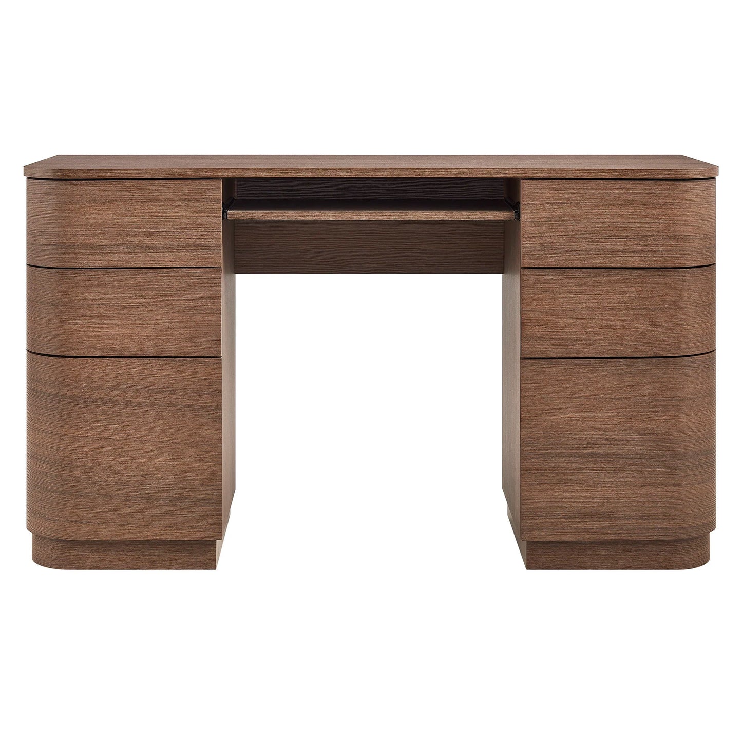 Mirae 55'' Curved Office Desk – Modern 6-Drawer Executive Workstation