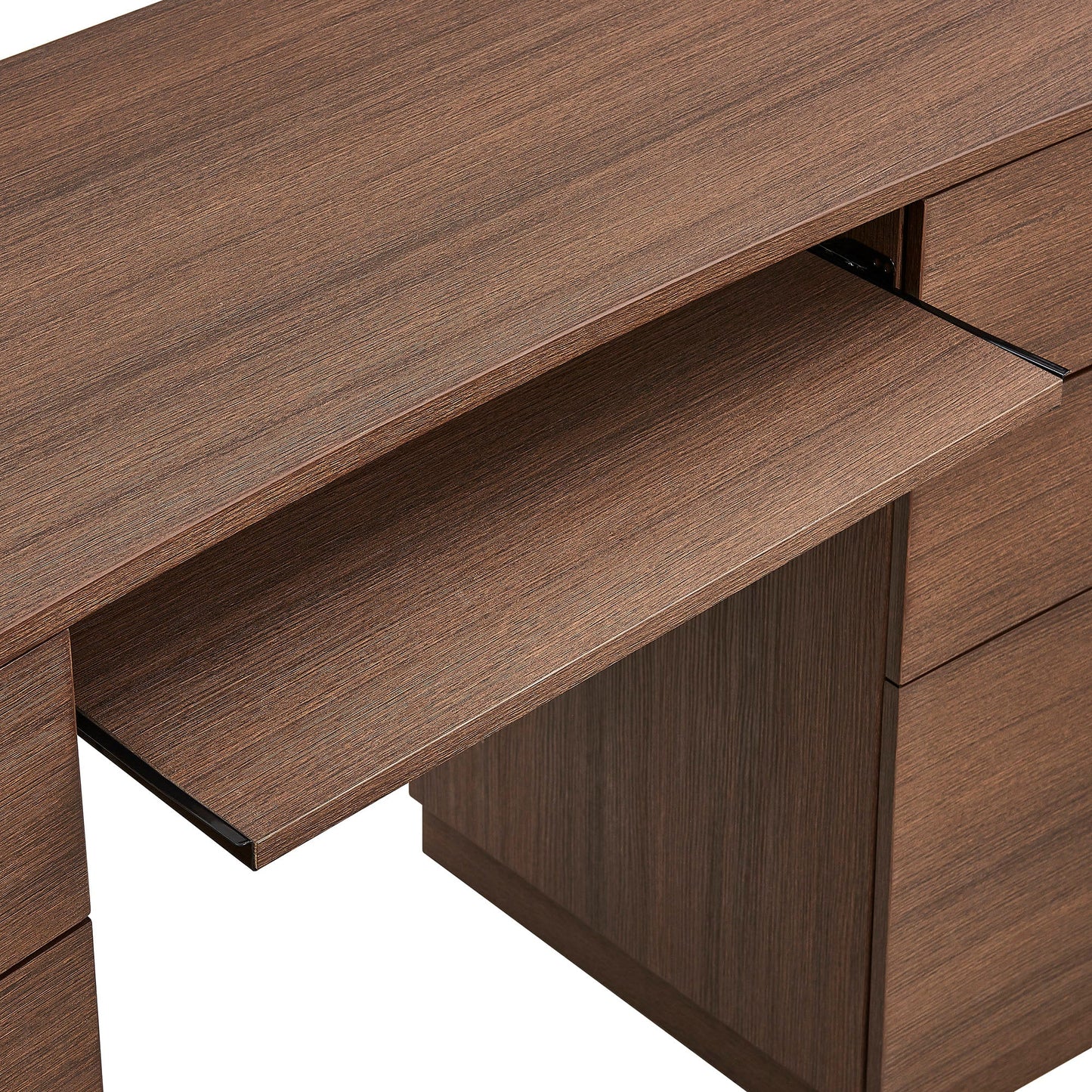 Mirae 55'' Curved Office Desk – Modern 6-Drawer Executive Workstation
