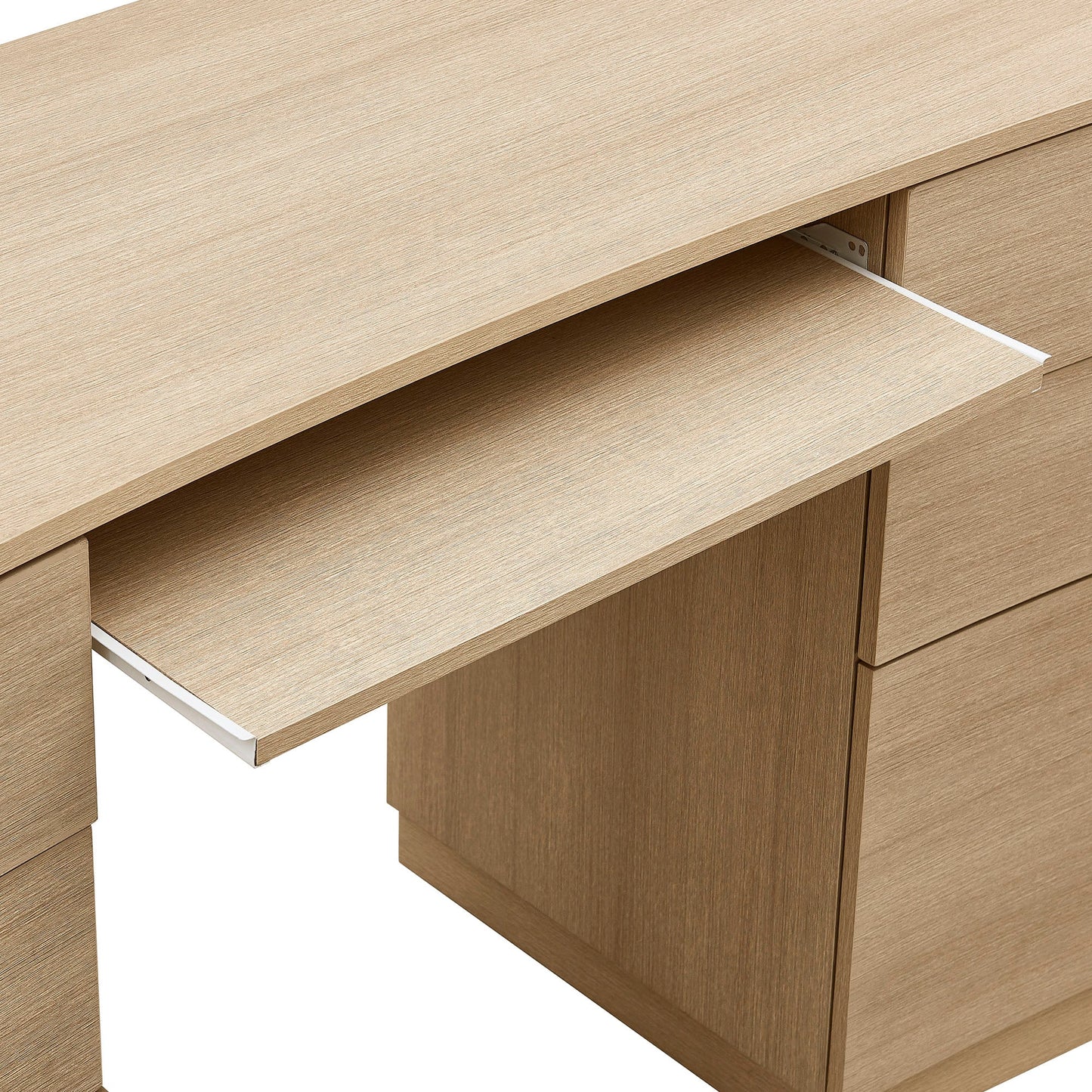 Mirae 55'' Curved Office Desk – Modern 6-Drawer Executive Workstation