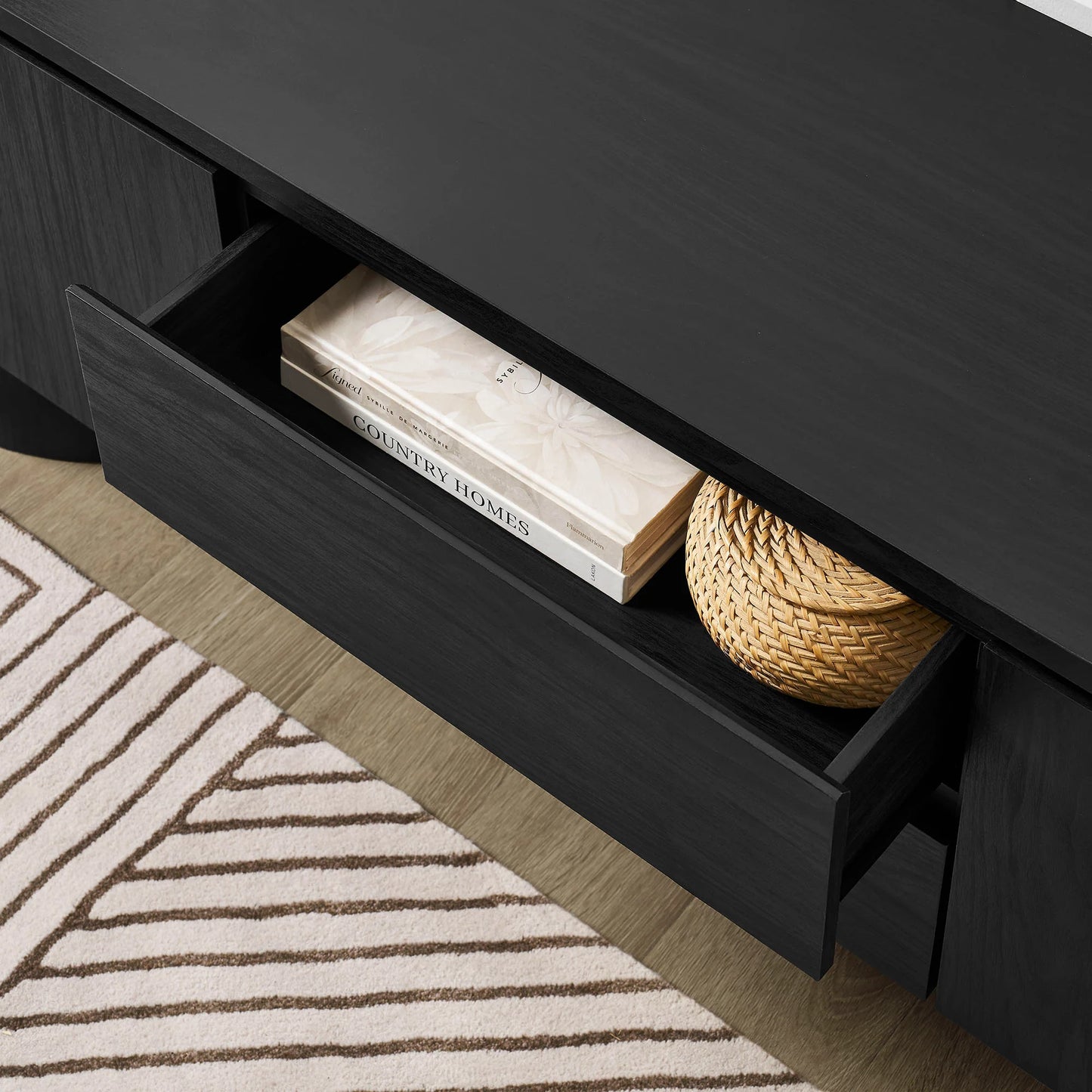 Duval 71-Inch Oval TV Cabinet – Modern Media Console with Sleek Design