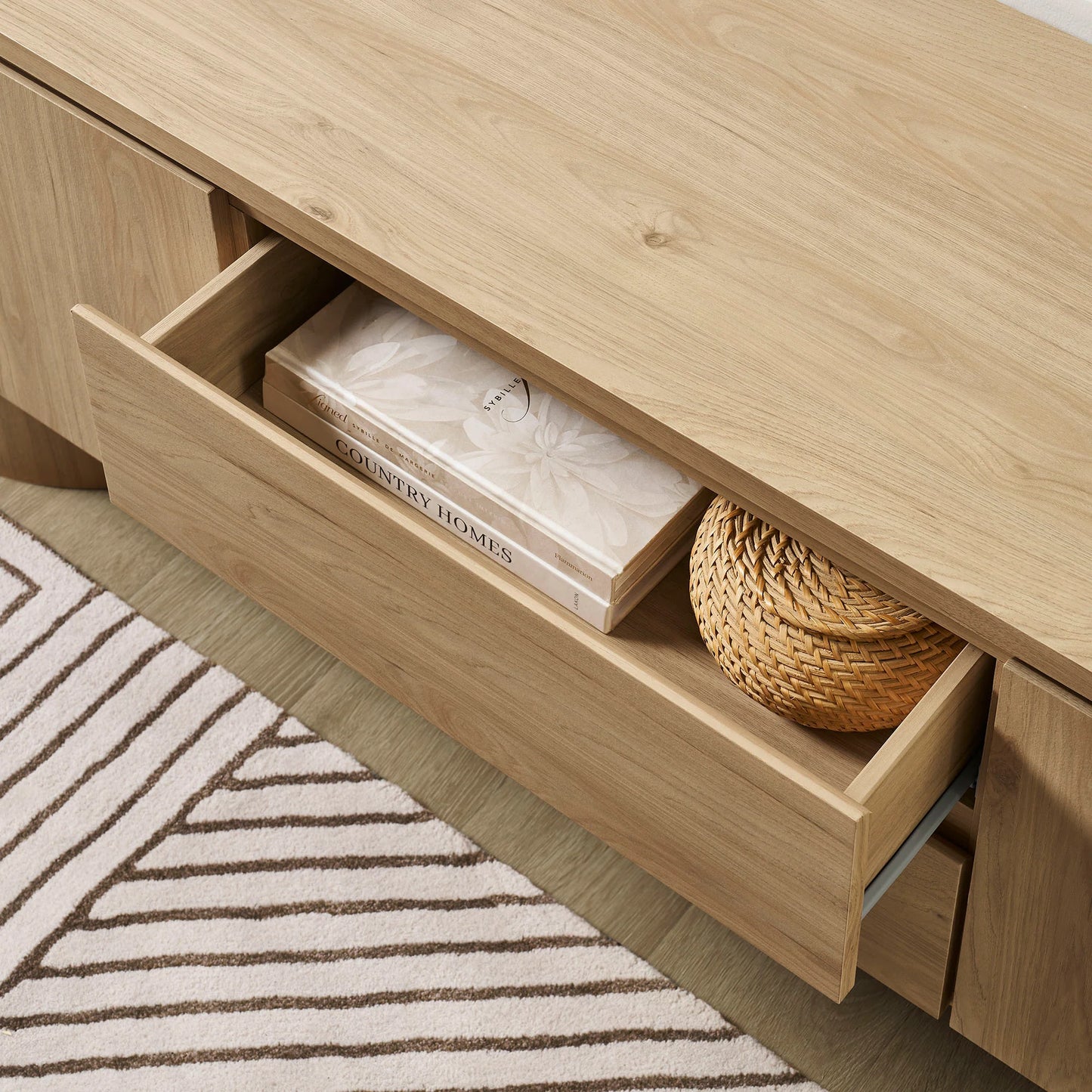 Duval 71-Inch Oval TV Cabinet – Modern Media Console with Sleek Design