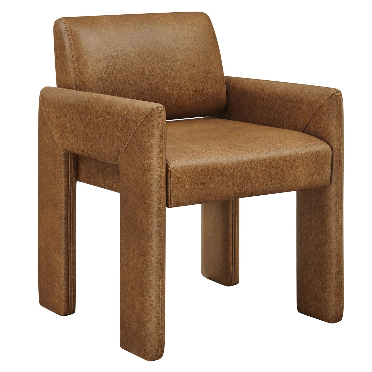 Daven Vegan Leather Dining Armchair – Modern Upholstered Seating with Arms