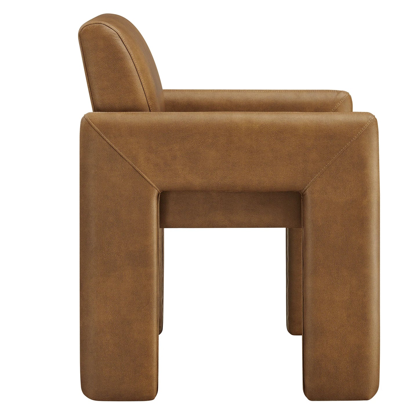 Daven Vegan Leather Dining Armchair – Modern Upholstered Seating with Arms