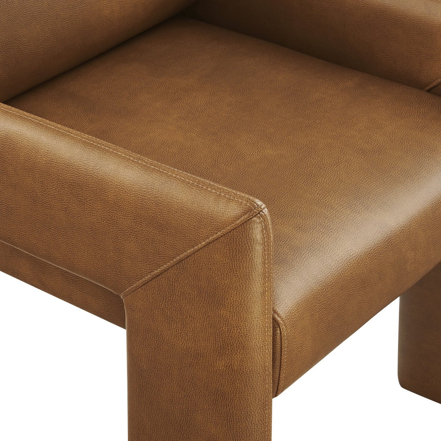 Daven Vegan Leather Dining Armchair – Modern Upholstered Seating with Arms