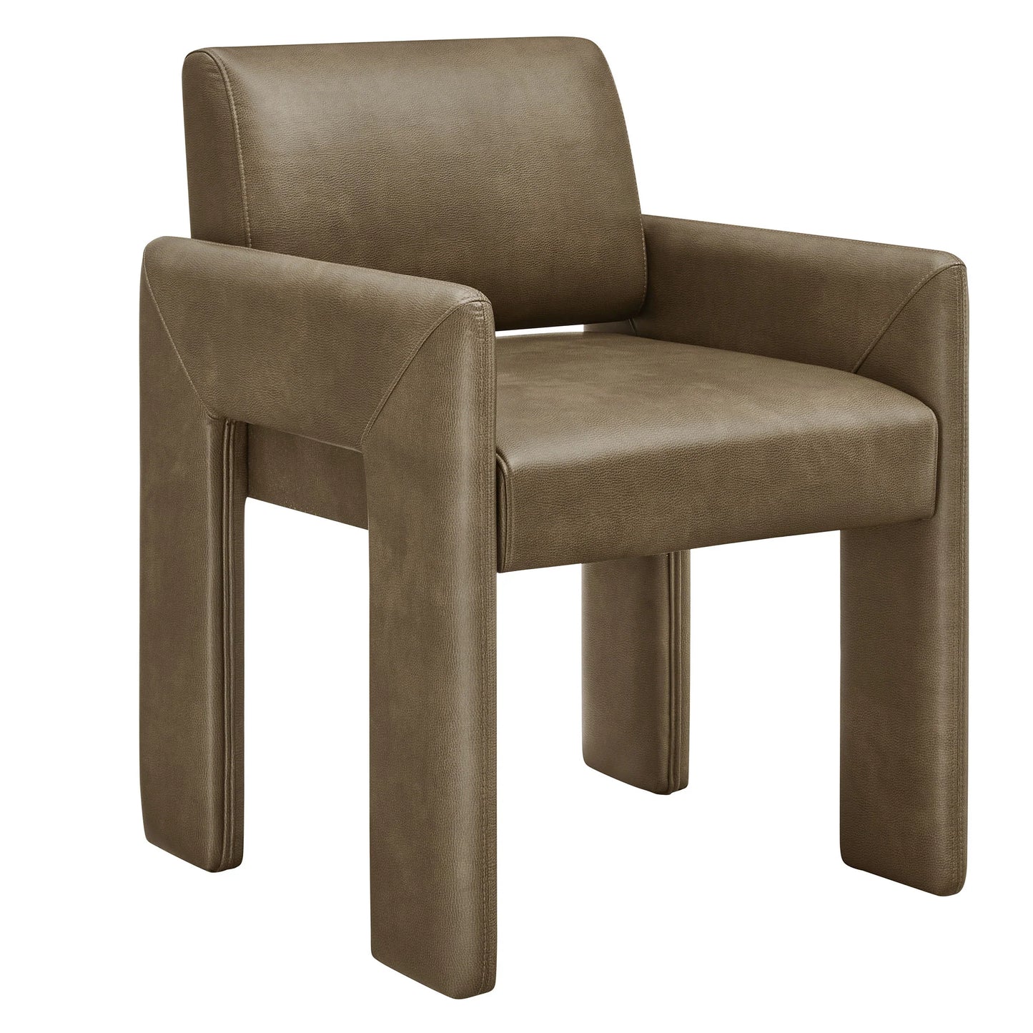 Daven Vegan Leather Dining Armchair – Modern Upholstered Seating with Arms