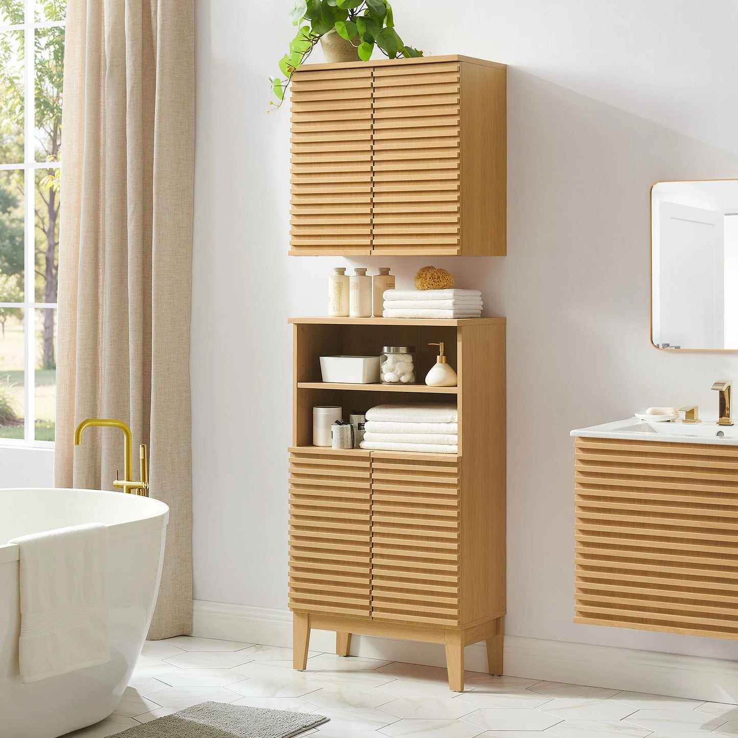Render Bathroom Cabinet Set – Modern Storage Solution for Bathrooms