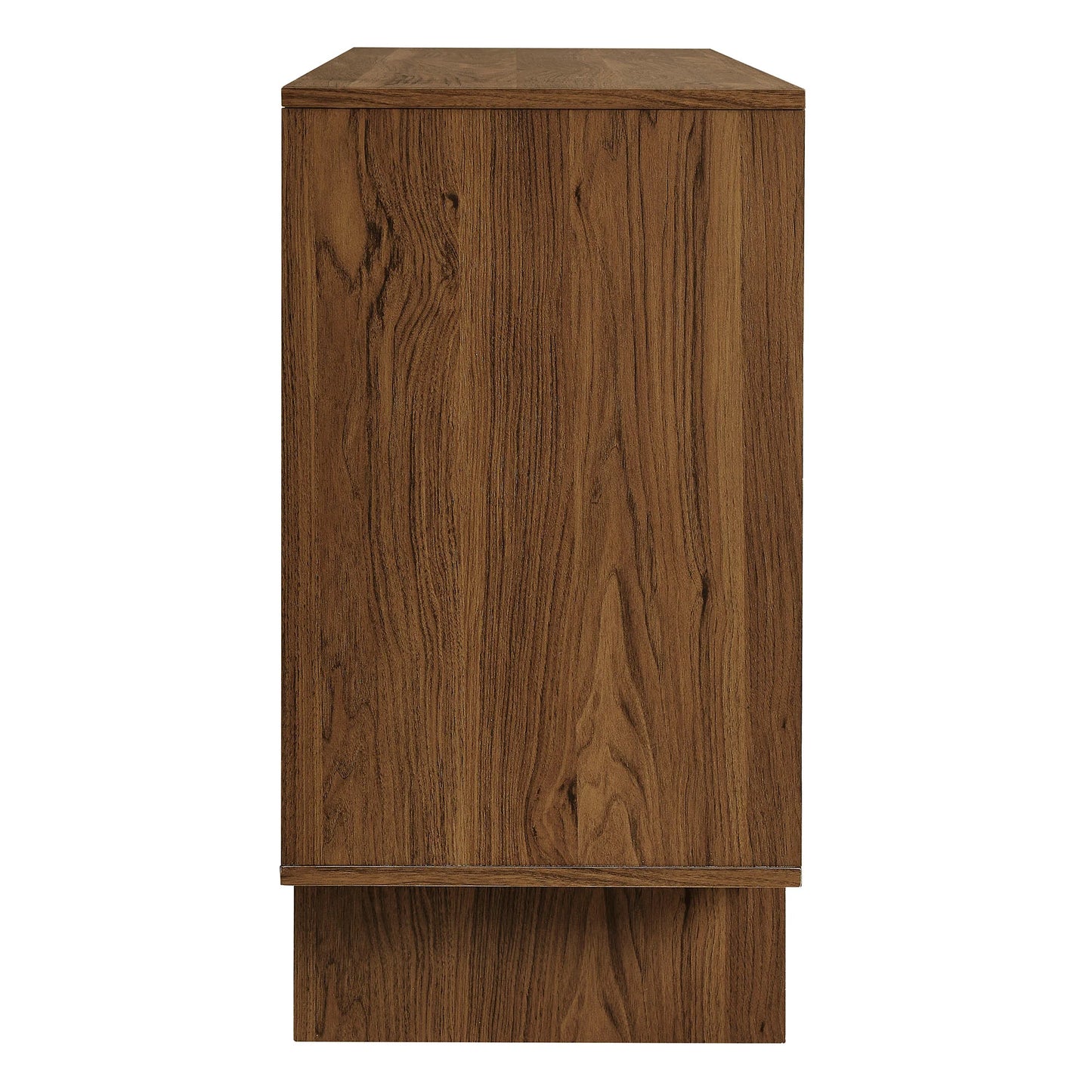 Owen 59" Geometric Sideboard in Walnut – 4-Door Modern Storage Cabinet