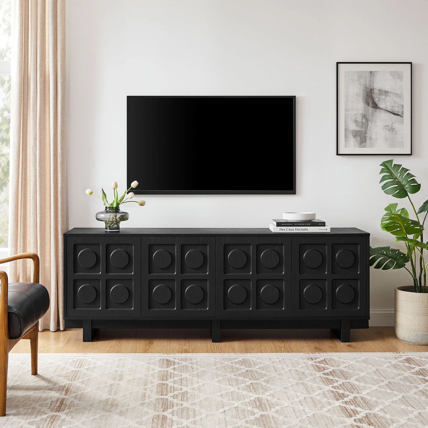 Knox 71 Inch TV Stand – Modern Media Console with Storage for TVs up to 80