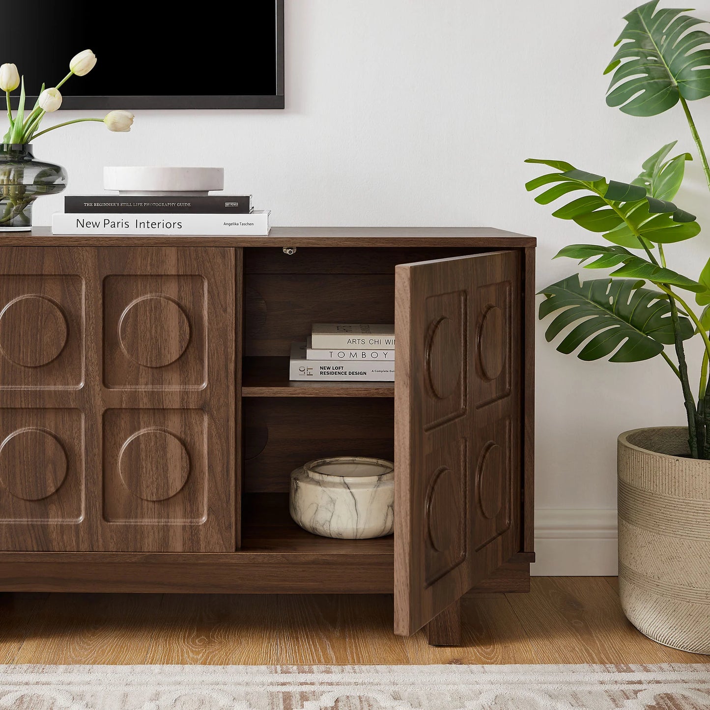 Knox 71 Inch TV Stand – Modern Media Console with Storage for TVs up to 80