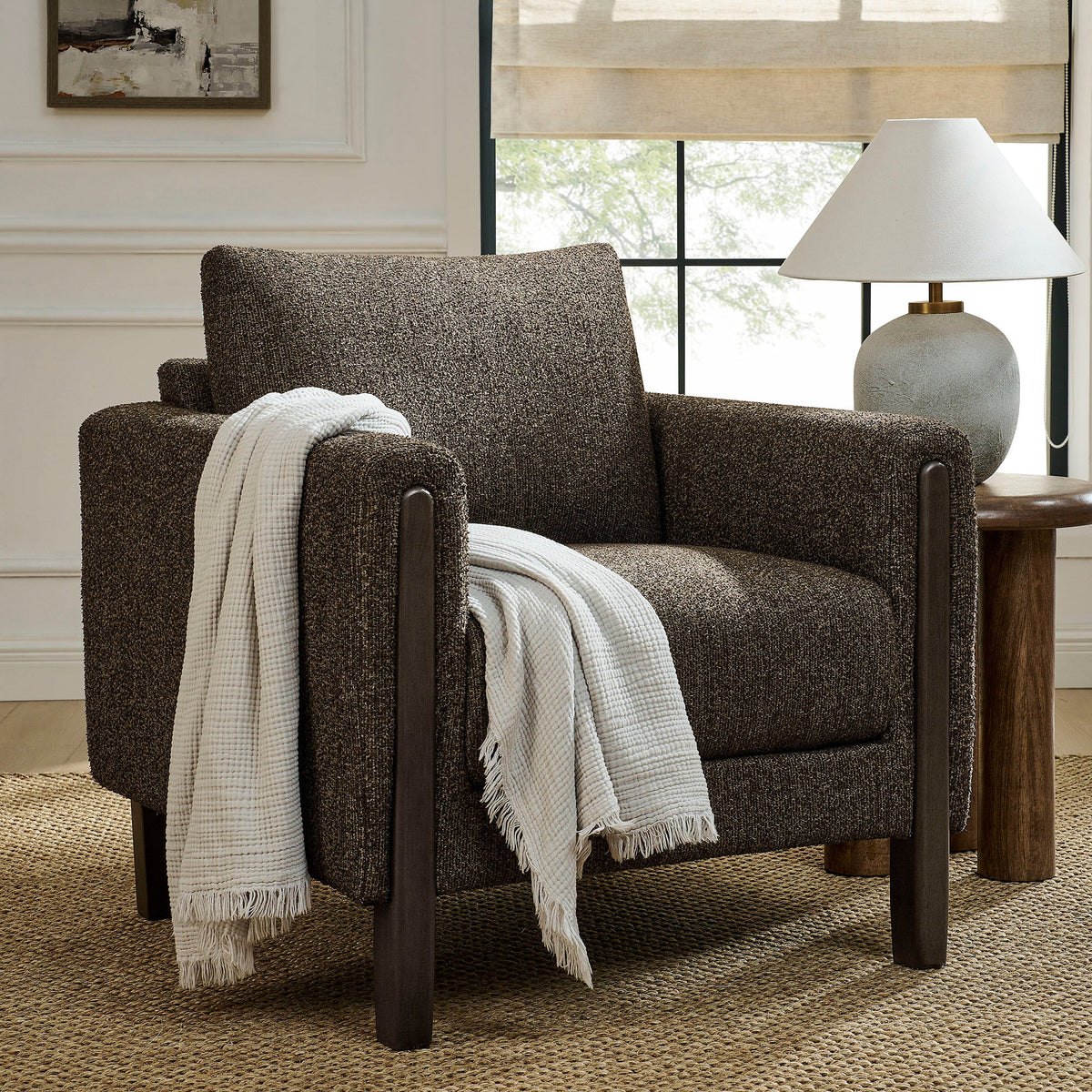 Hawken Boucle Fabric Accent Armchair