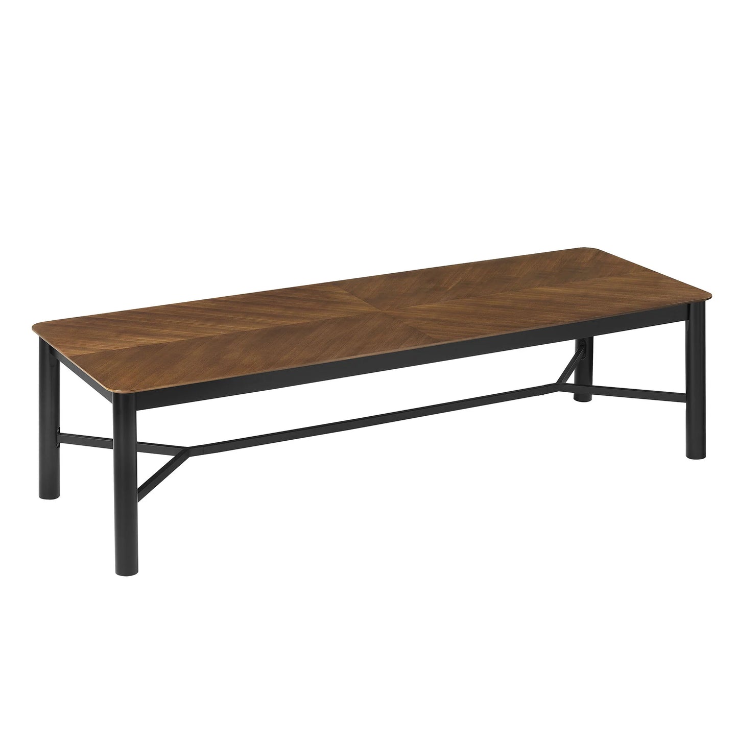 Ashlan 110-Inch Rectangular Dining Table in Walnut – Extra-Long Modern Wood Table for 8–10 People