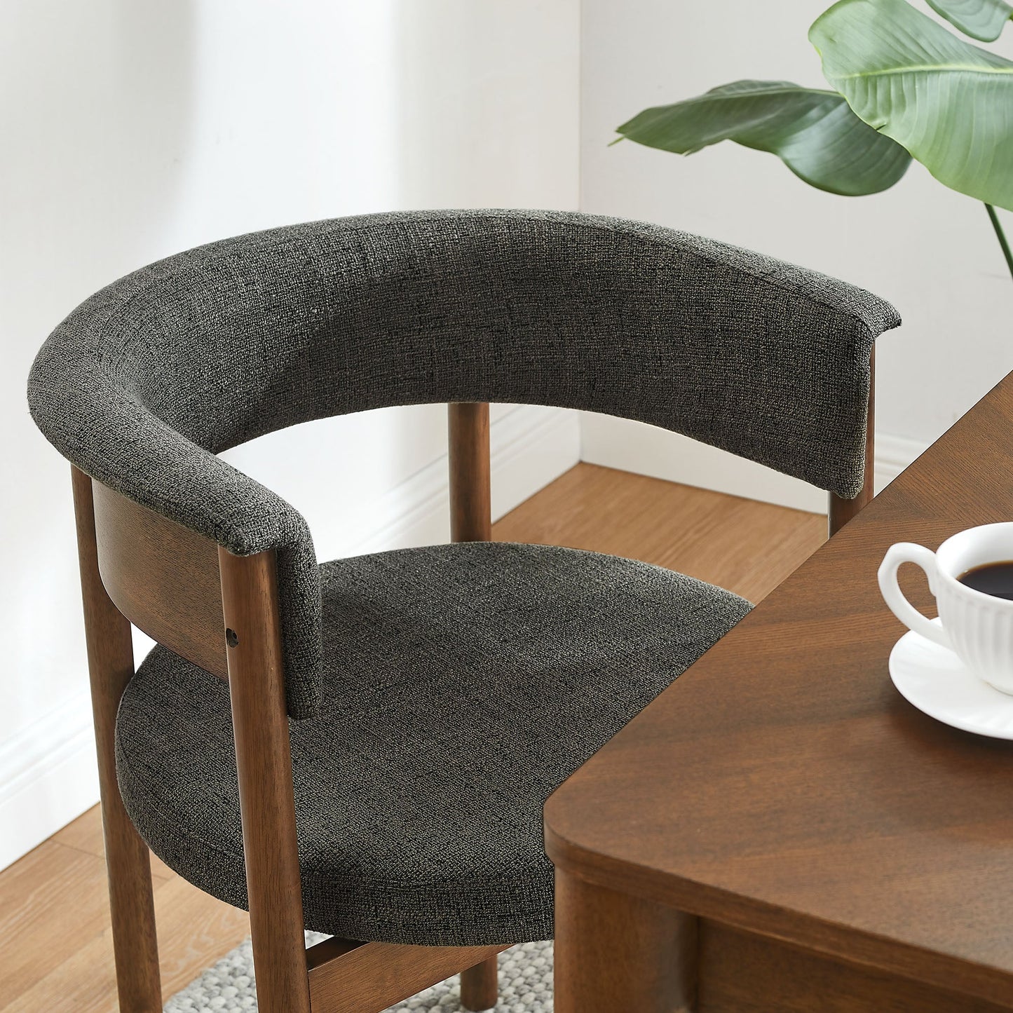 Clea Curved Upholstered Dining Chairs – Set of 2 Modern Accent Chairs for Dining Room or Kitchen