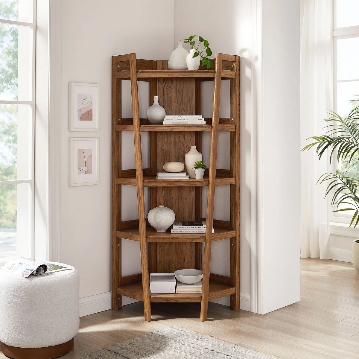 Bixby 71 Inch Corner Bookshelf