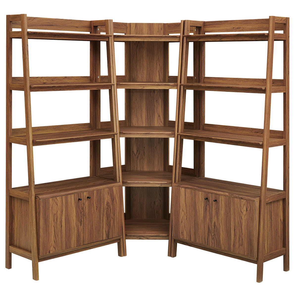 Bixby 3-Piece Corner Bookshelf Set with Wide Bookshelves