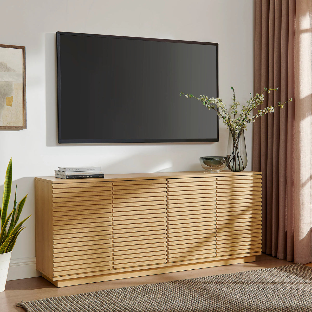 Render 4-Door Fluted Sideboard Cabinet TV Stand