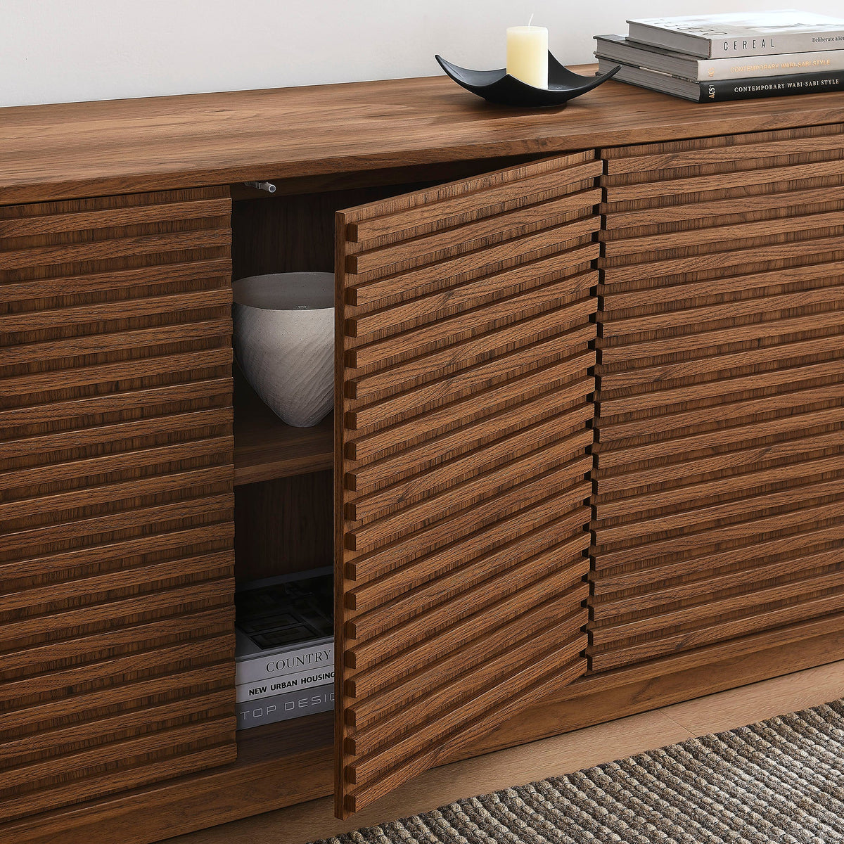 Render 4-Door Fluted Sideboard Cabinet TV Stand