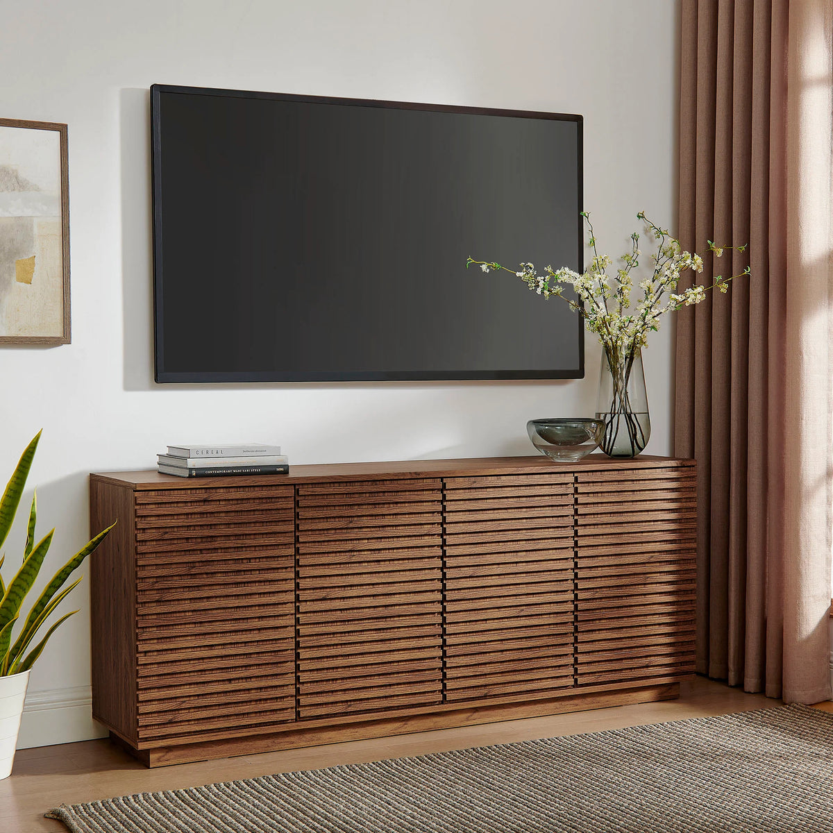 Render 4-Door Fluted Sideboard Cabinet TV Stand