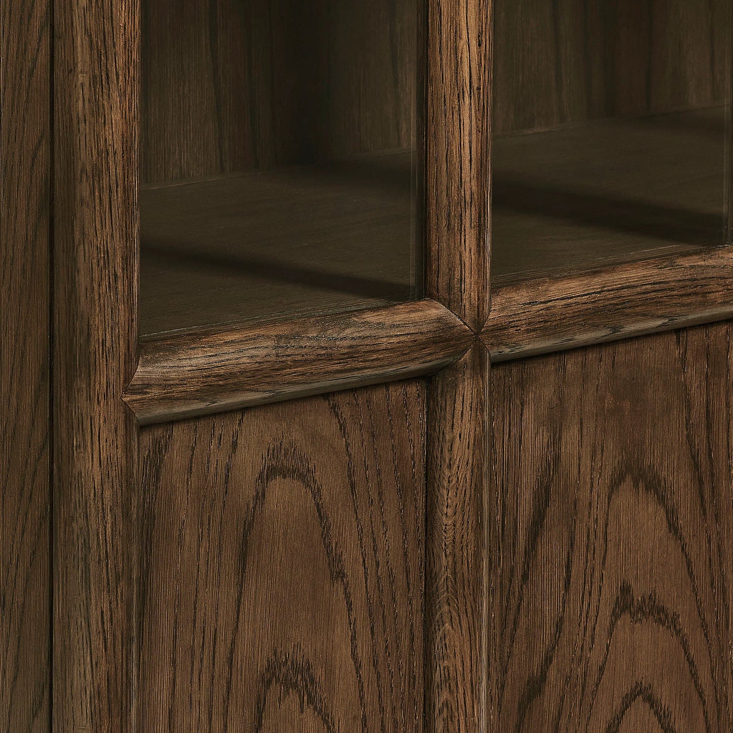 Anwen Solid Wood and Glass Display Cabinet