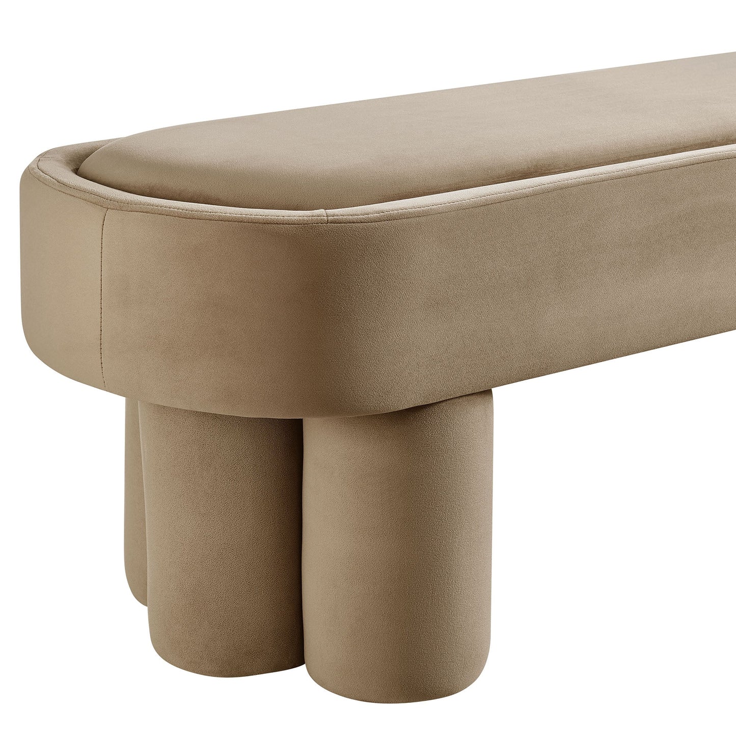 Mossi Oval Performance Velvet Accent Bench