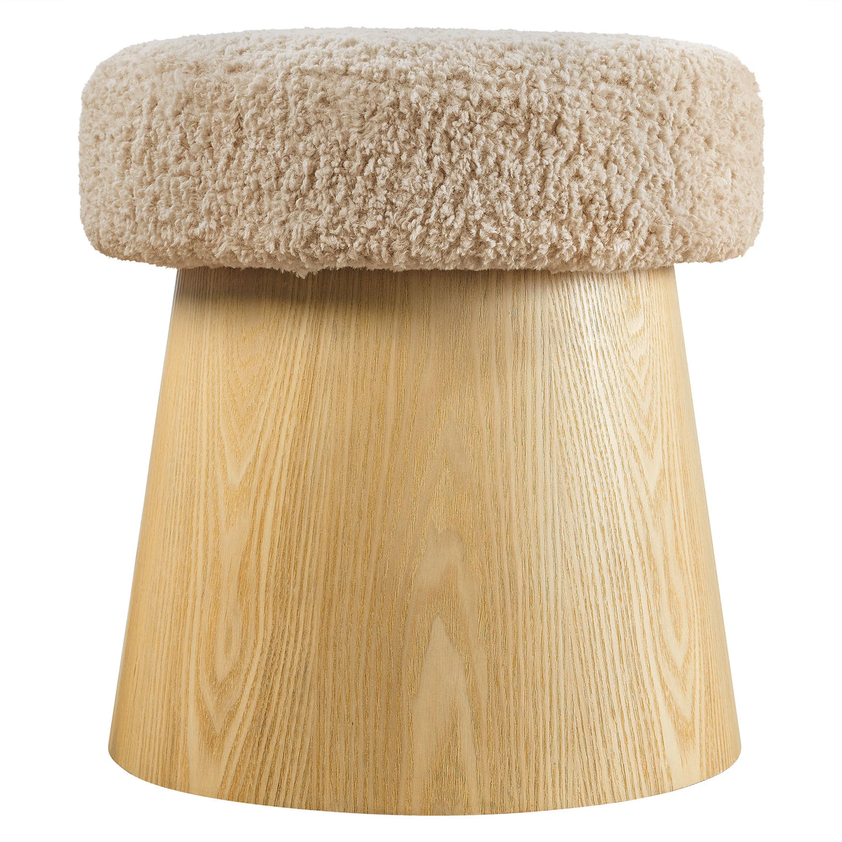 Ketra Round Faux Shearling Ottoman Footstool