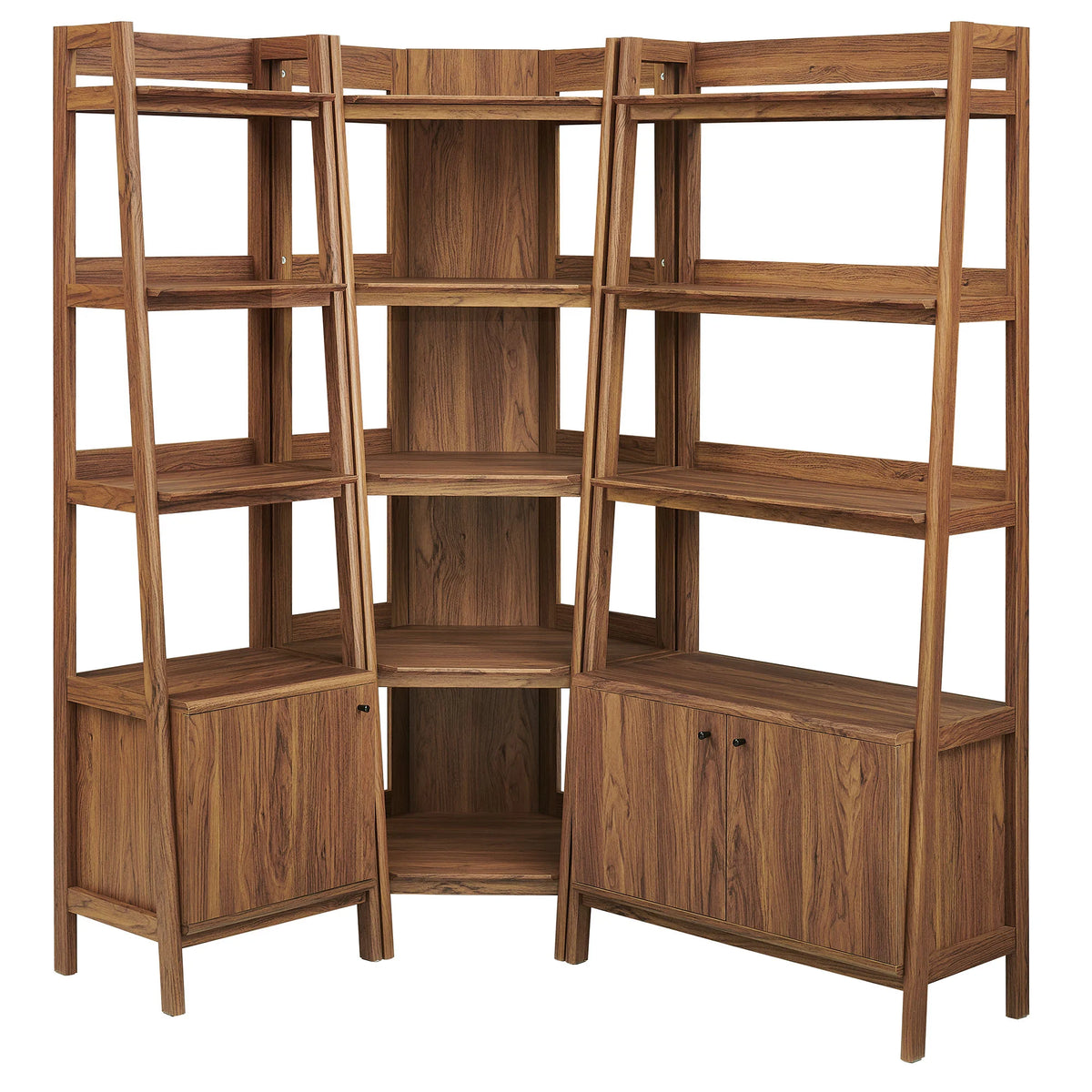 Bixby 3 Piece Corner Bookshelf Set With Wide and Narrow Bookshelves