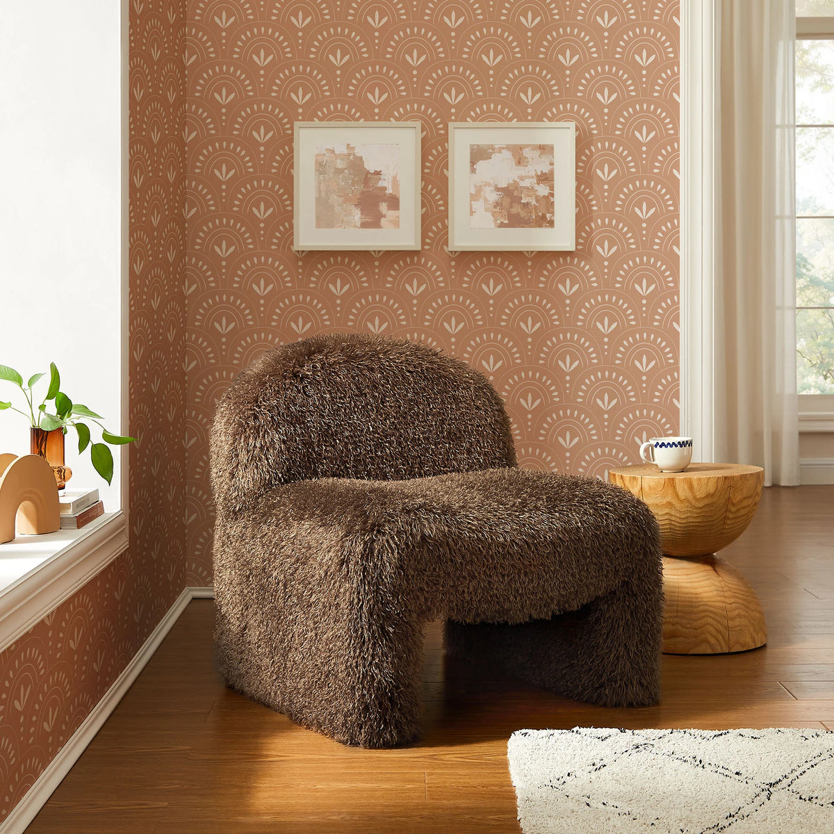 Mina Faux Fur Accent Chair