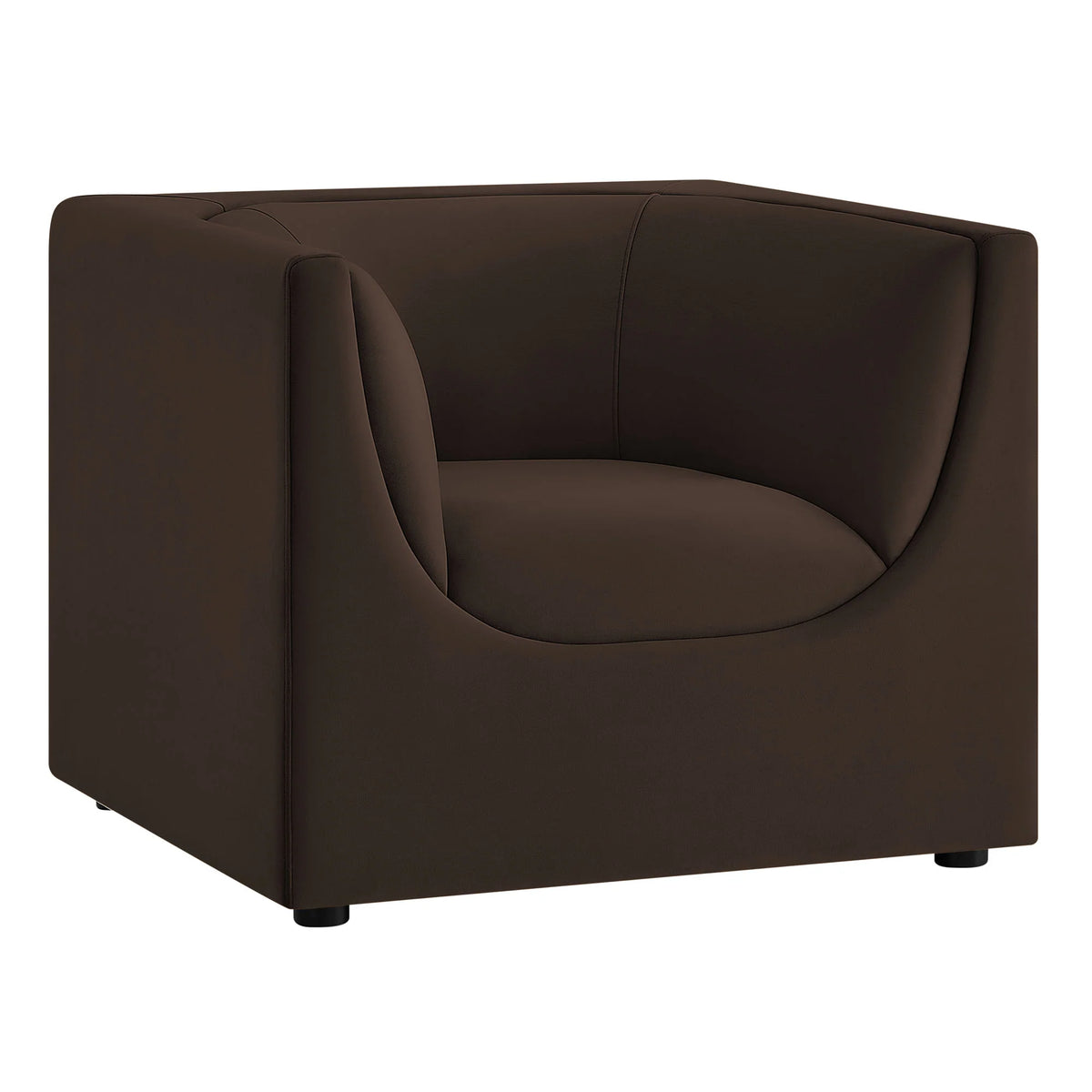 Hilda Curved Back Performance Velvet Armchair