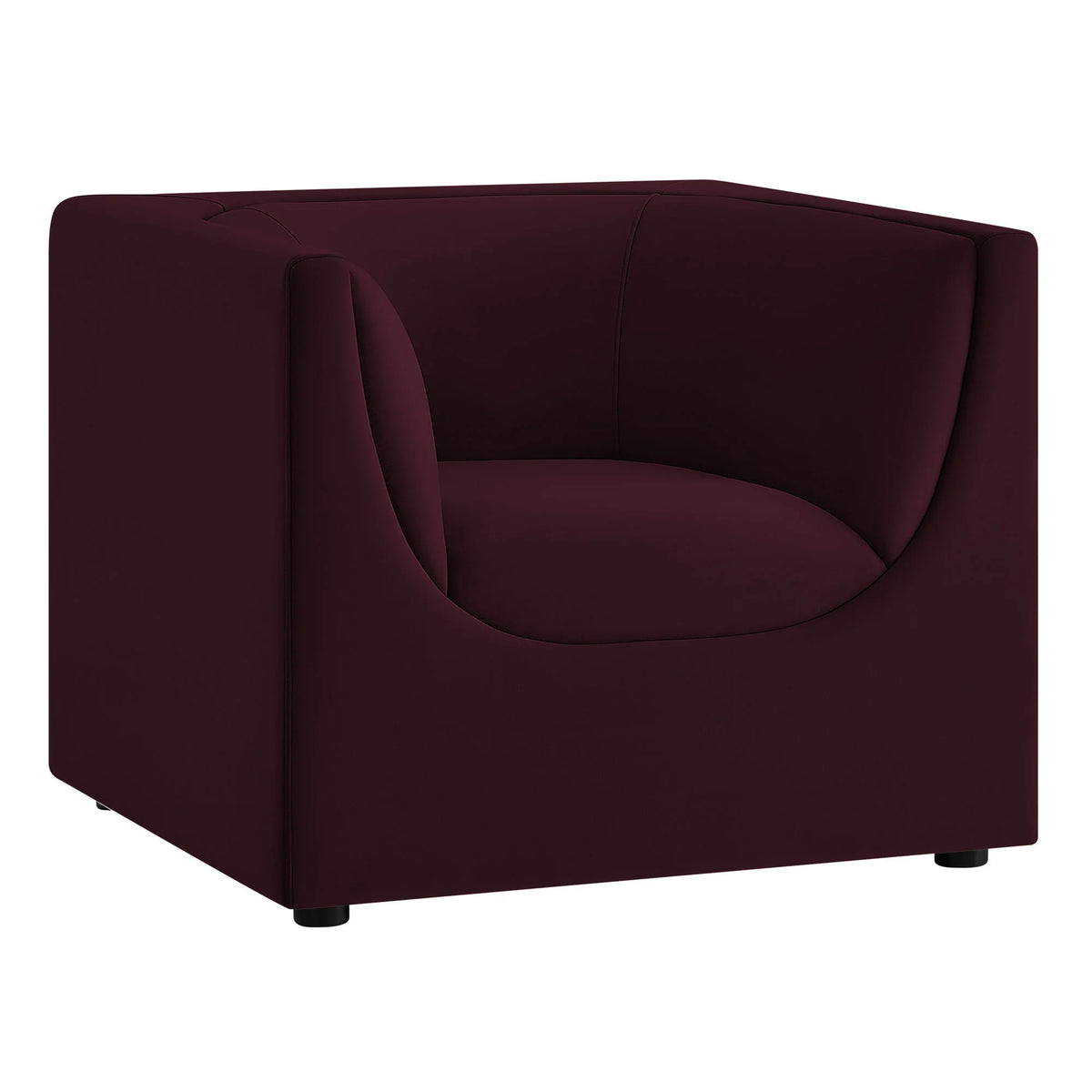 Hilda Curved Back Performance Velvet Armchair