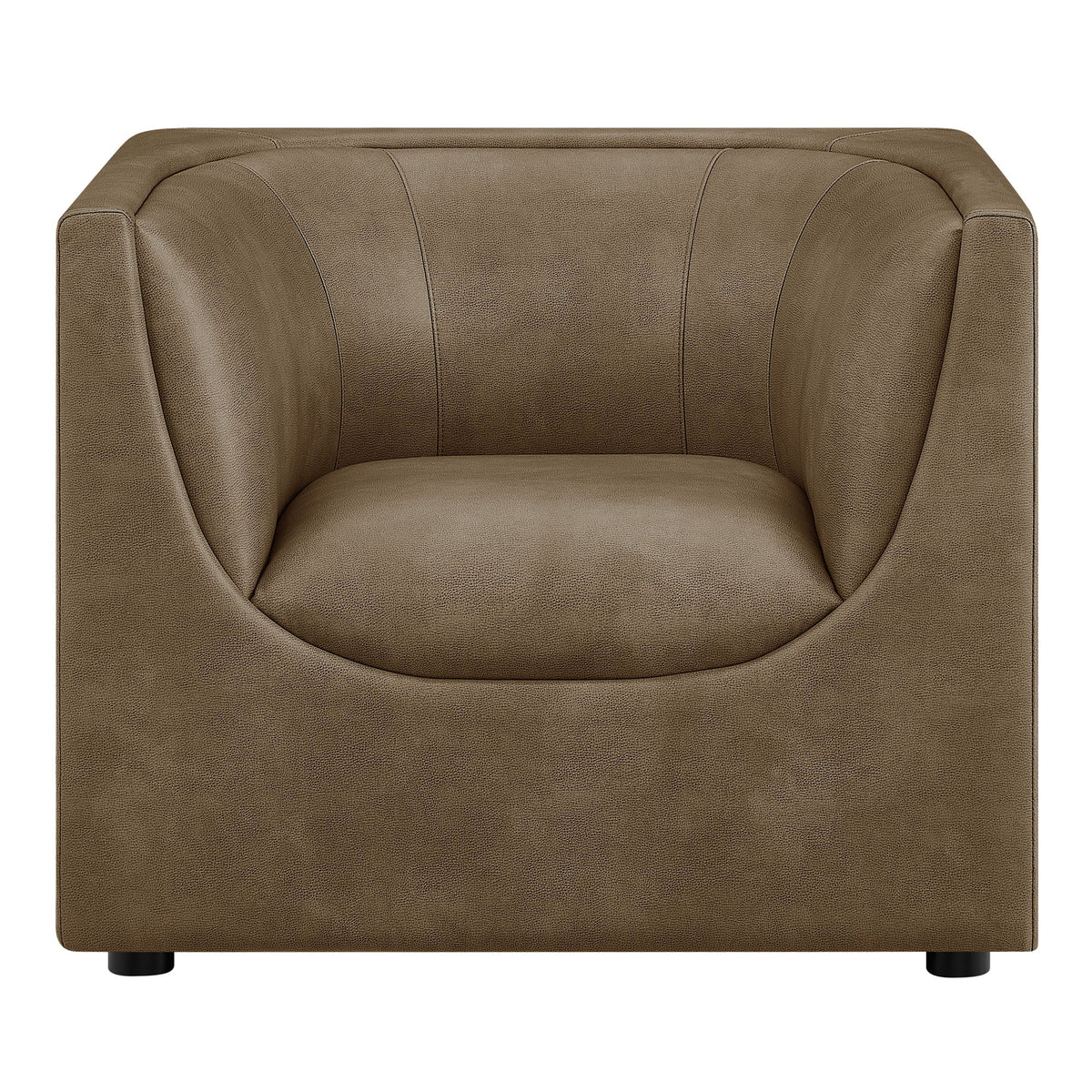 Hilda Curved Back Vegan Leather Armchair