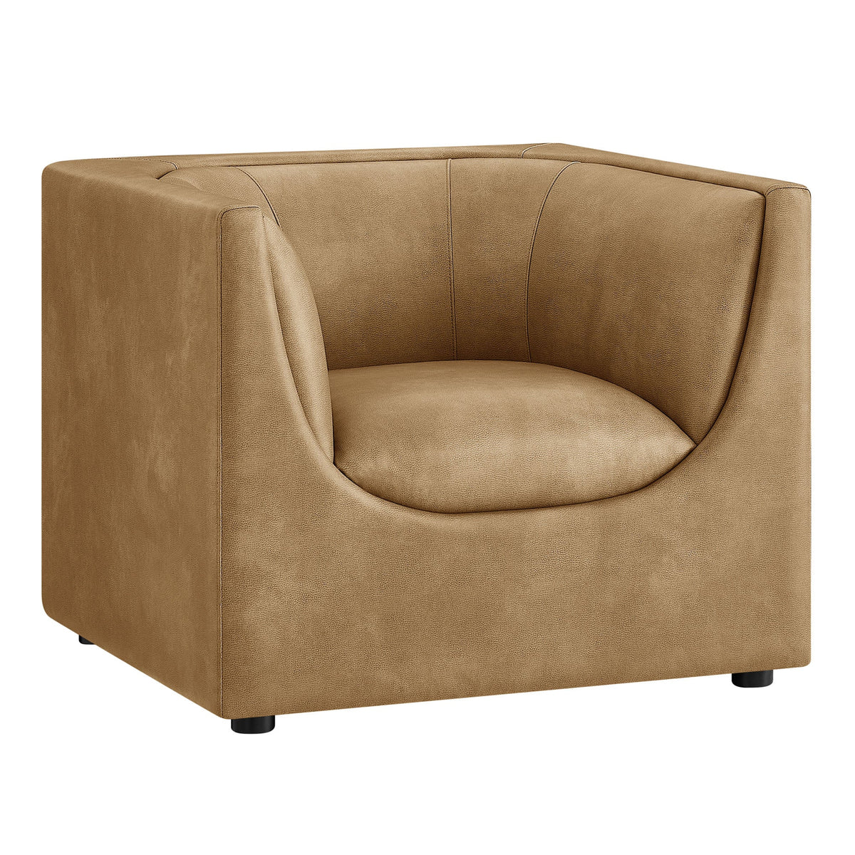 Hilda Curved Back Vegan Leather Armchair