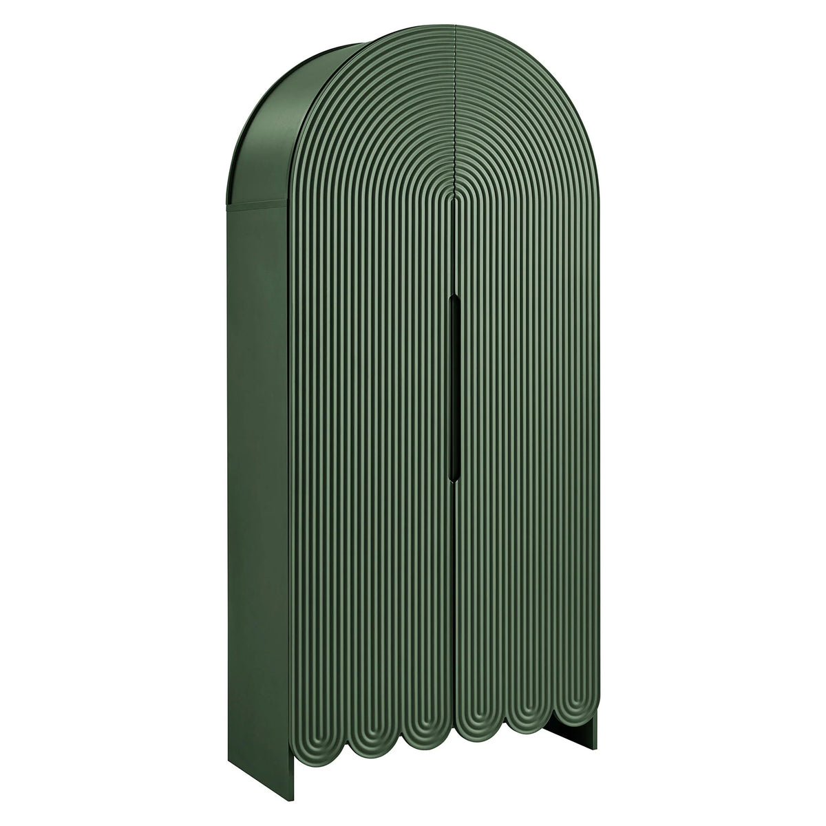 Dahlia 78 Inch Fluted and Scalloped Arched Storage Cabinet