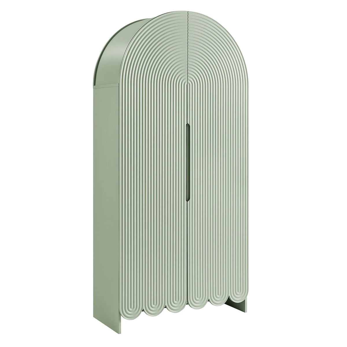 Dahlia 78 Inch Fluted and Scalloped Arched Storage Cabinet