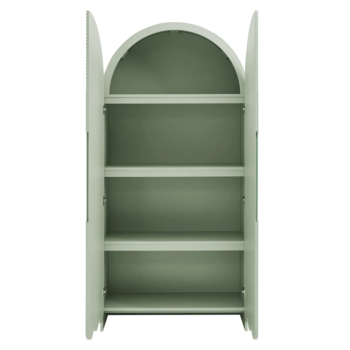 Dahlia 78 Inch Fluted and Scalloped Arched Storage Cabinet