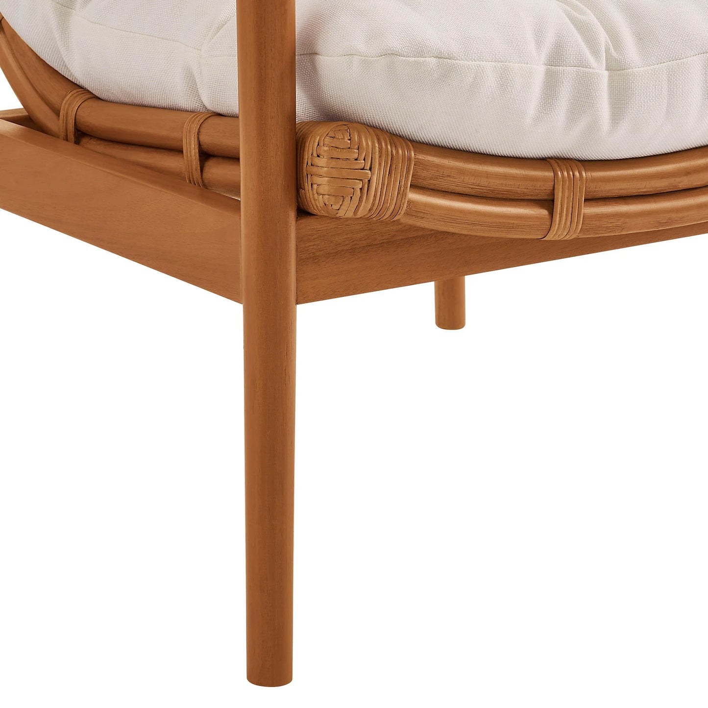 Tula Wood Rattan Lounge Chair in Brown