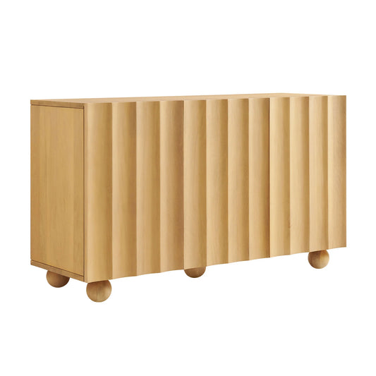 Sorren 54 Inch Scalloped Wood 3βDoor Sideboard