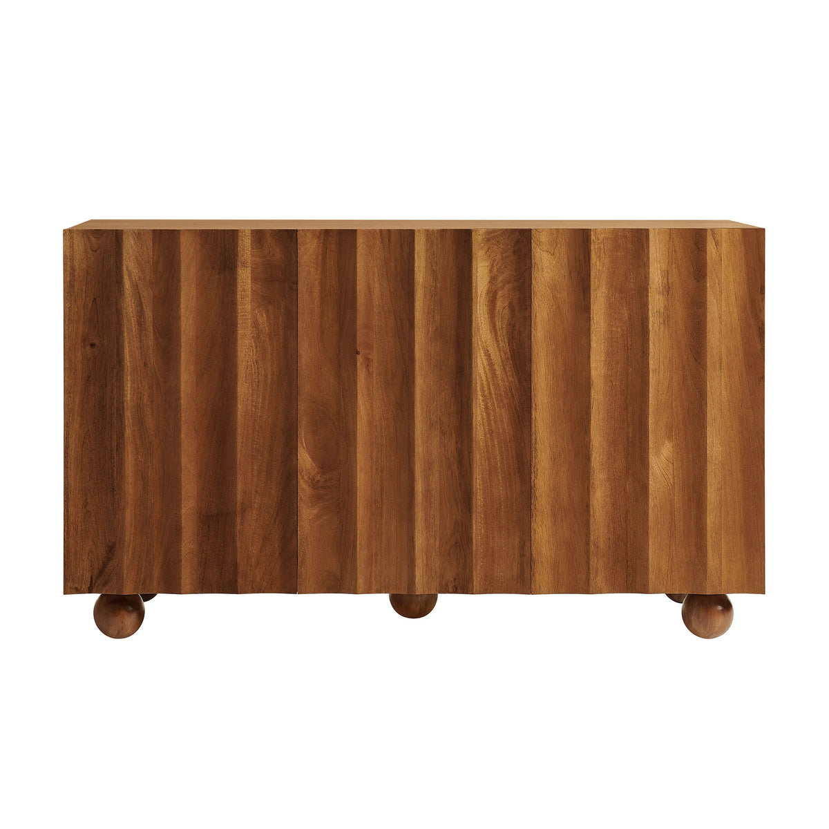 Sorren 54 Inch Scalloped Wood 3‑Door Sideboard
