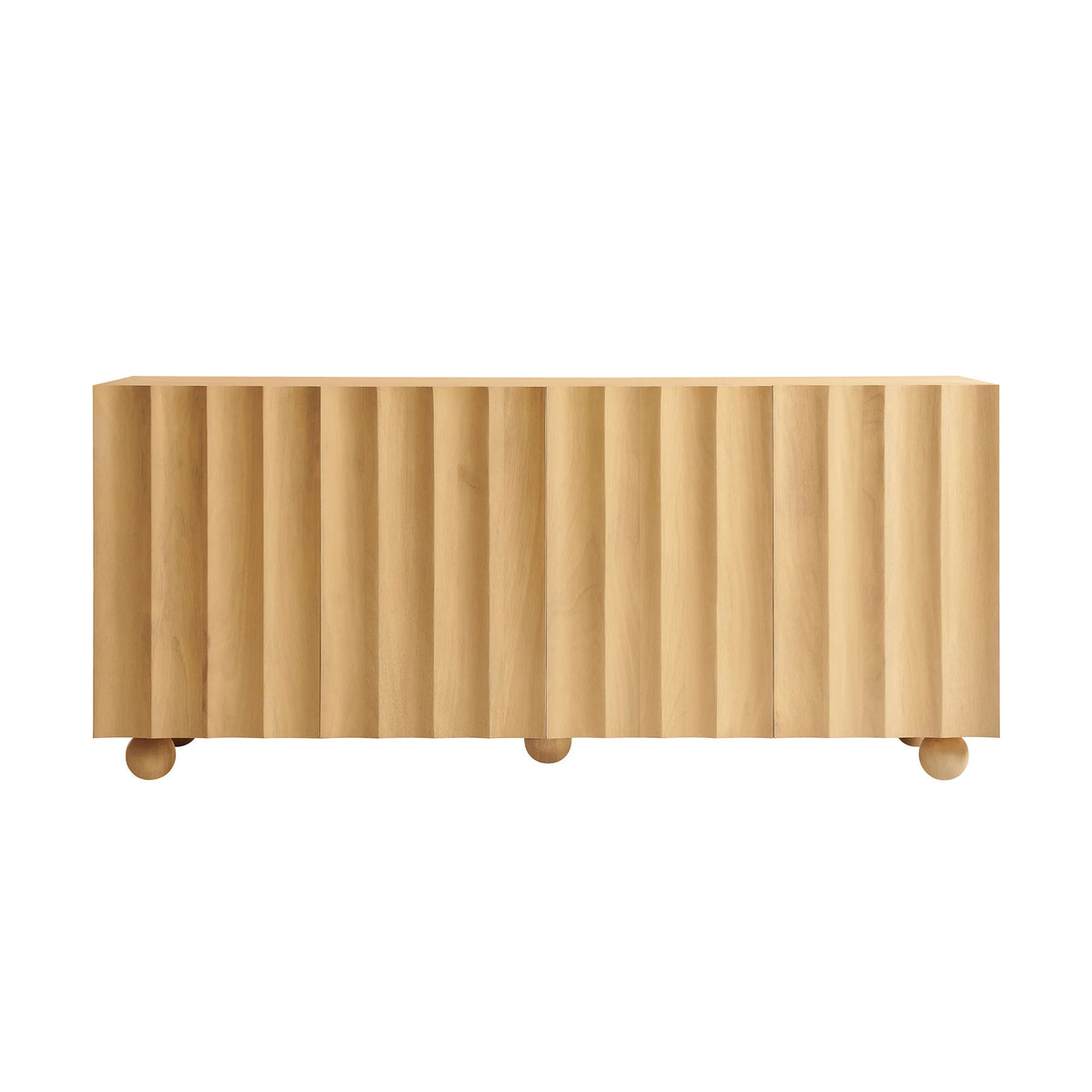 Sorren 72 Inch Scalloped Wood 4‑Door Sideboard
