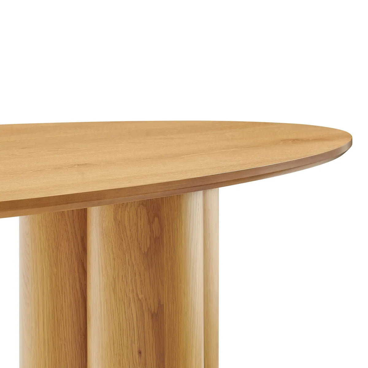 Renwick 79 Inch Oak Veneer Oval Pedestal Dining Table