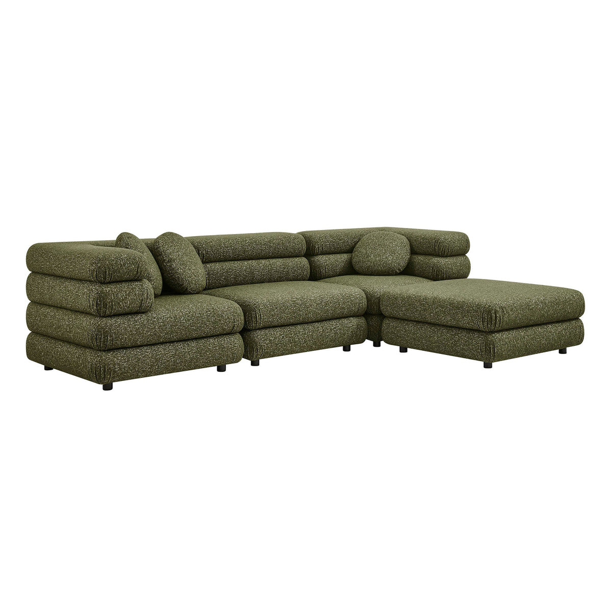 Jubilee Upholstered Modular 4‑Piece Sofa Set – Looped Yarn Fabric