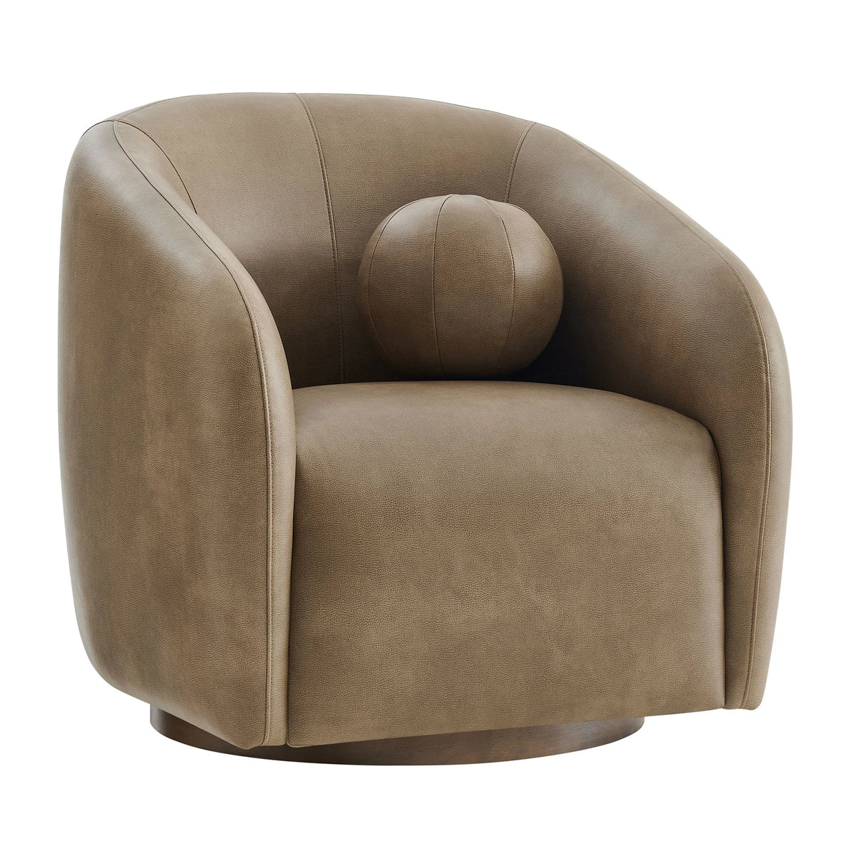 Holland Swivel Vegan Leather Curved Armchair