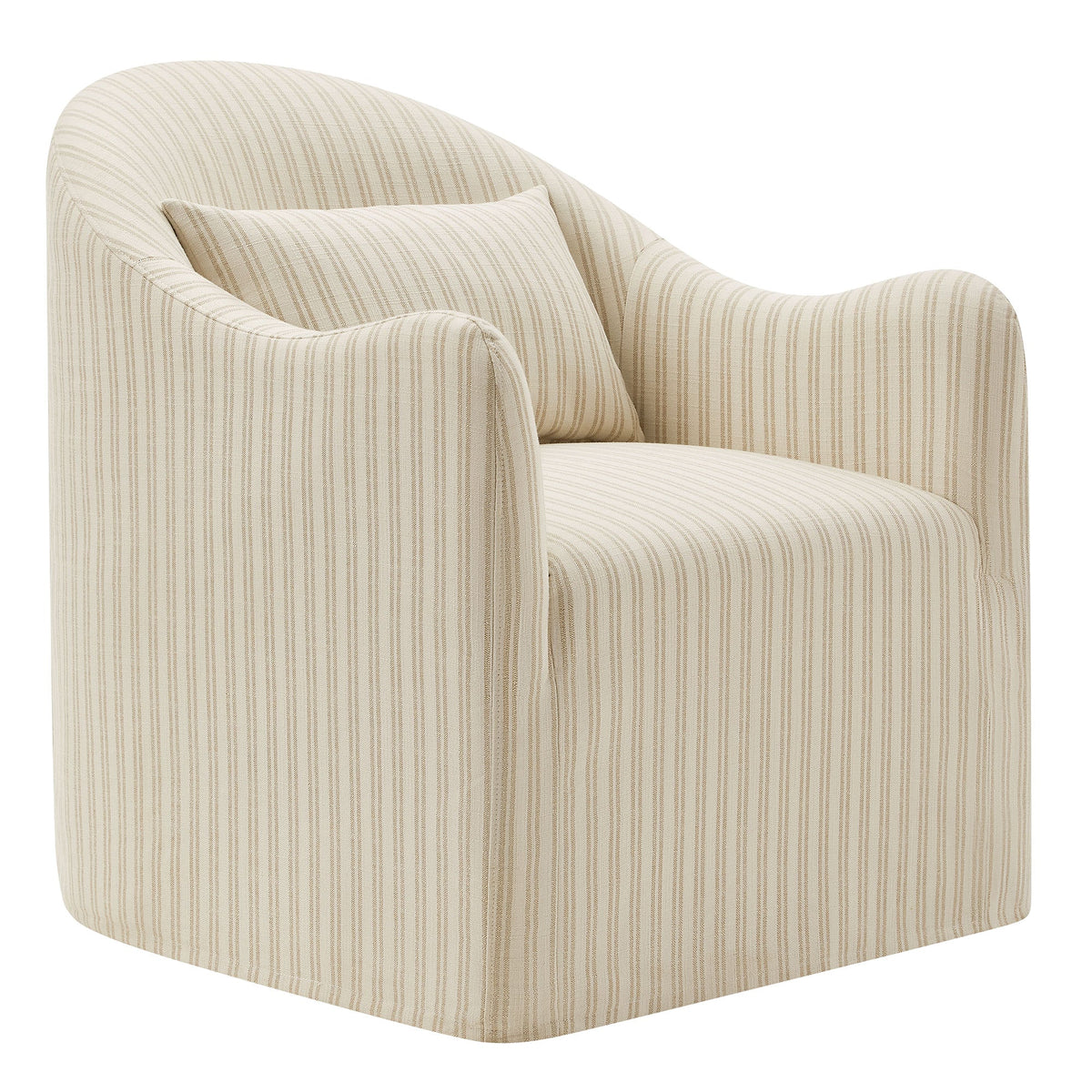 Bardot Slipcovered Striped Upholstered Accent Chair