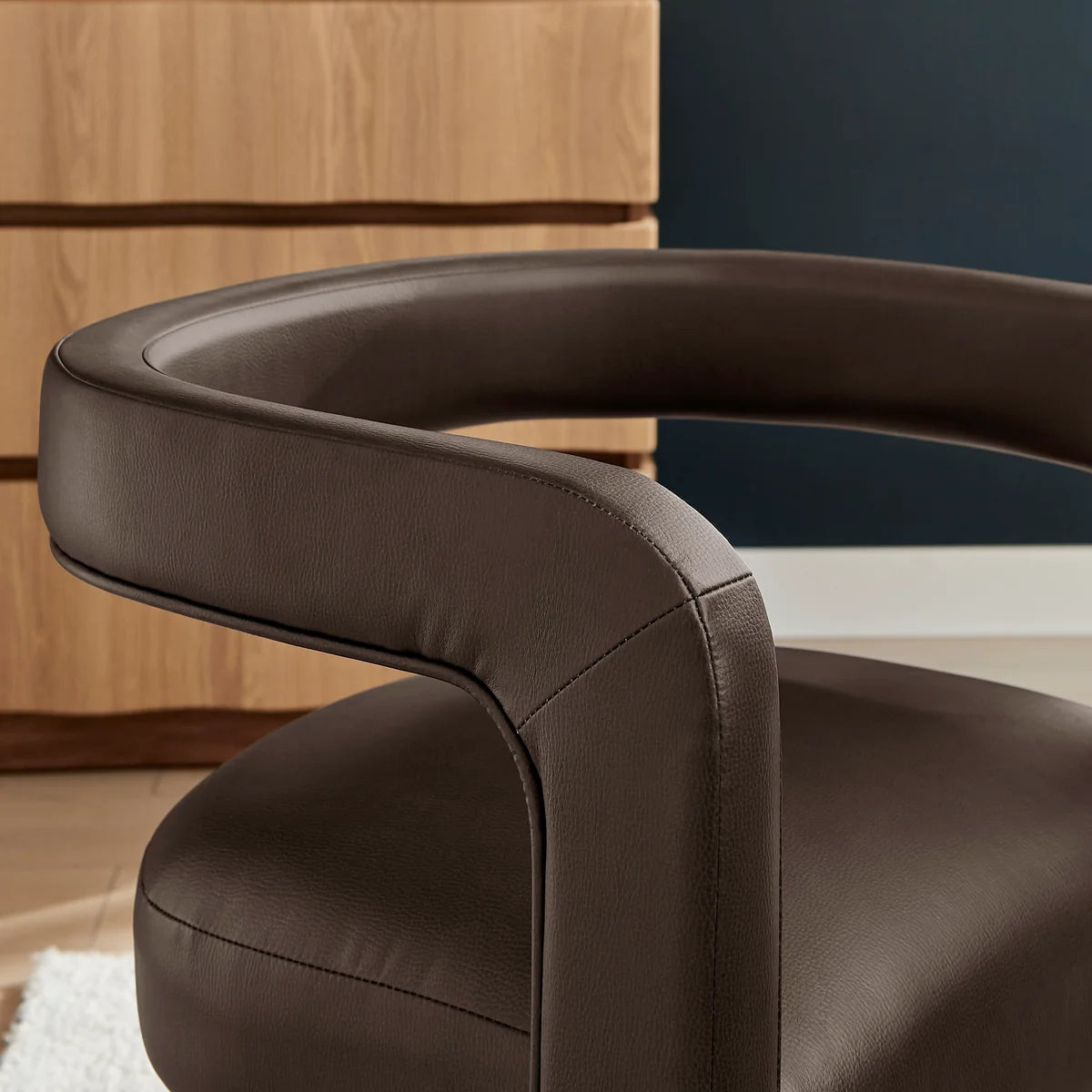 Winslow Vegan Leather Barrel Dining Chair