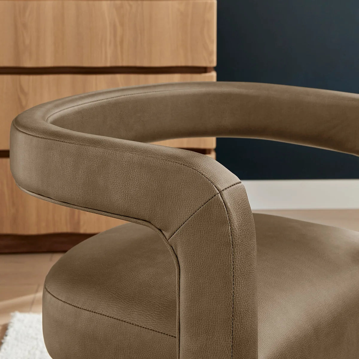 Winslow Vegan Leather Barrel Dining Chair