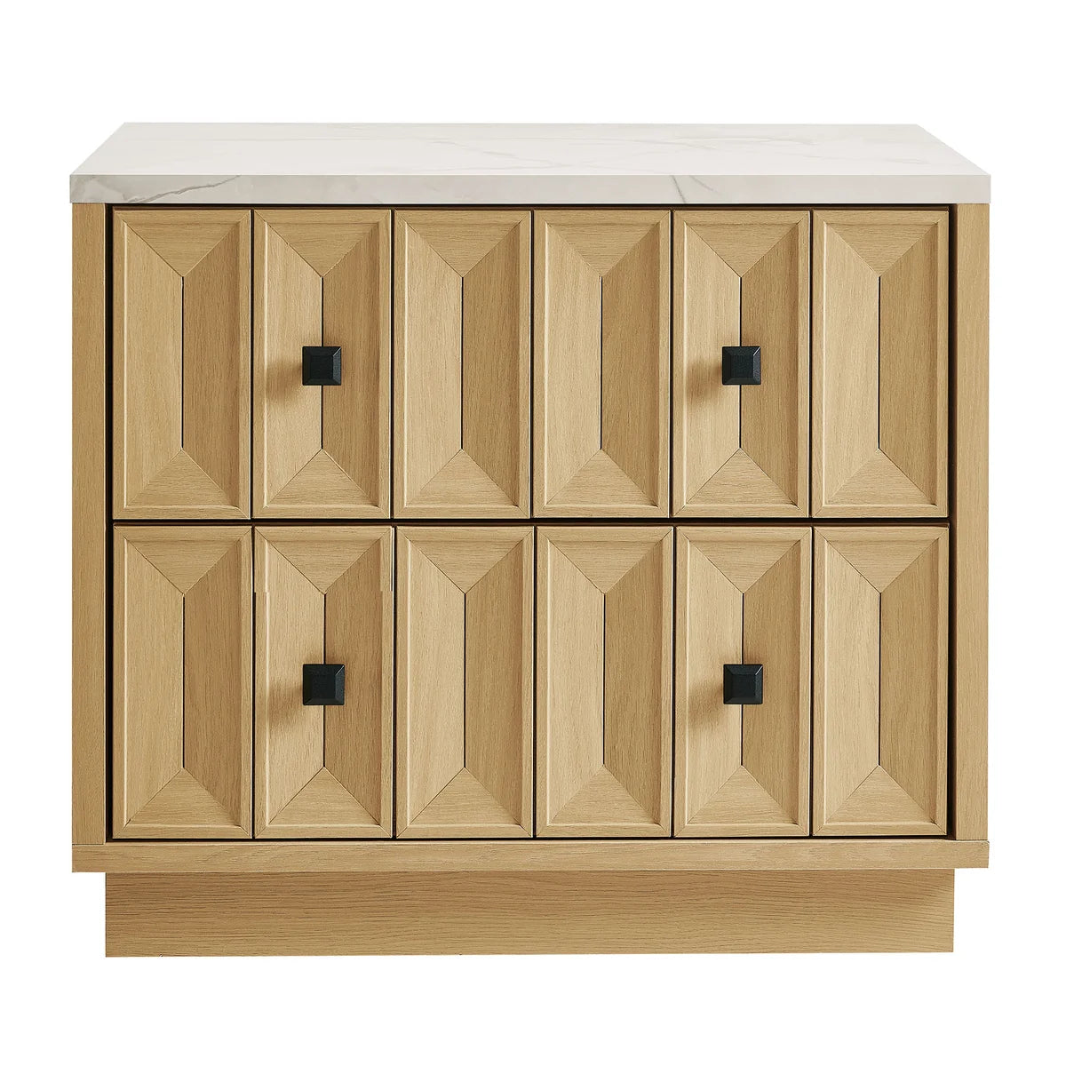 Mabry 23 Inch Geometric Faceted Two‑Drawer Nightstand